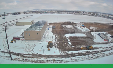 Aerial of peaking plant construction site